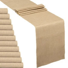 Chumia 12 Pack Lace Burlap Table Runner Rustic Natural Jute Table Runner 12 x...