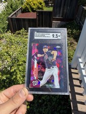 Max Scherzer 2020 Topps Chrome Sapphire Padparadscha (180) 1/1 SGC 9.5