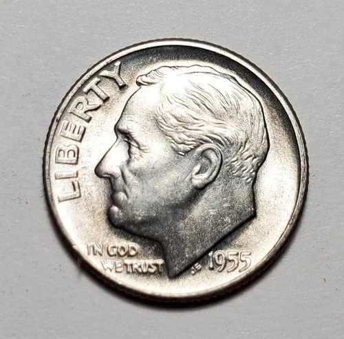 1955 D ROOSEVELT DIME 90% SILVER UNC #C10528