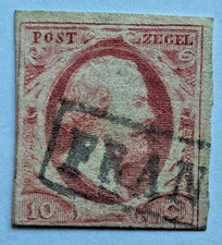 Netherlands: 1852 King William 3. 10c. Carmine. Used. Genuine! Rare!