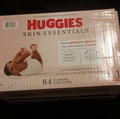Huggies Skin Essentials Size 1 Diapers 84 Count Up to 14 lb Unisex White