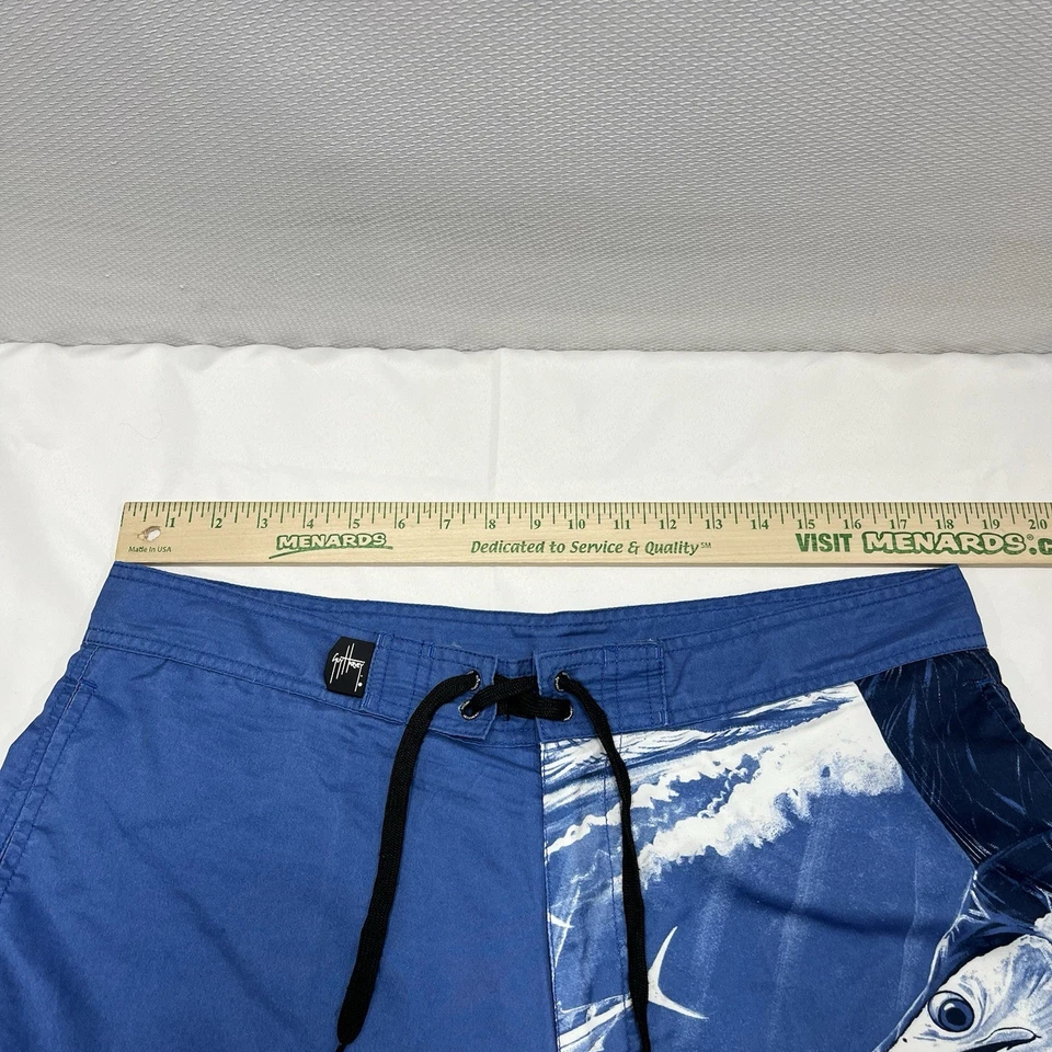 Bermuda de natação masculina Guy Harvey 36 azul pesca peixe-espada AFTCO - Leia - Imagem 3 de 4