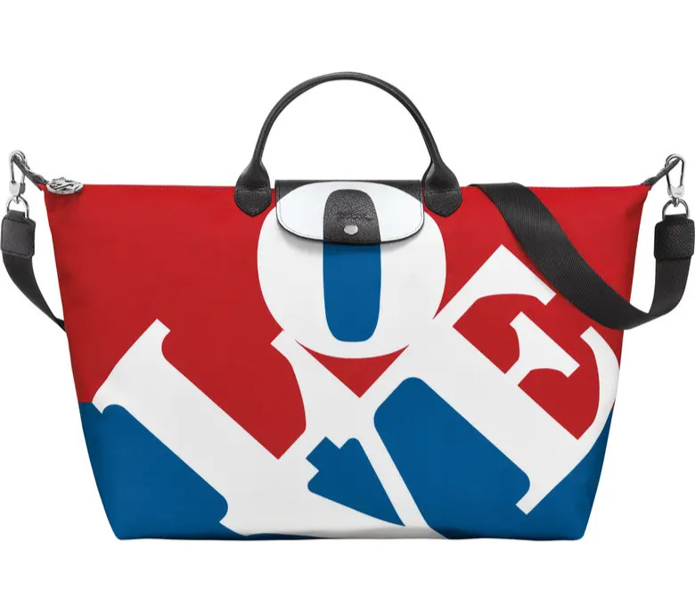 Longchamp Le Pliage X Robert Indiana LOVE Canvas Large Duffle