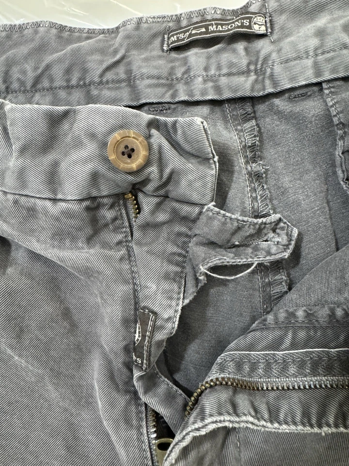 Pantalones Ems of Masons Para Hombre 32x33 Caqui Pierna Recta Calce Regular Chino Italiano Gris Foto 4 de 4