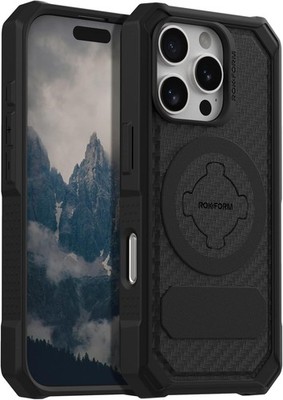 Rokform iPhone 16 Pro Hülle Robust mit Magnet Cover Stoßfest Kohlefaser