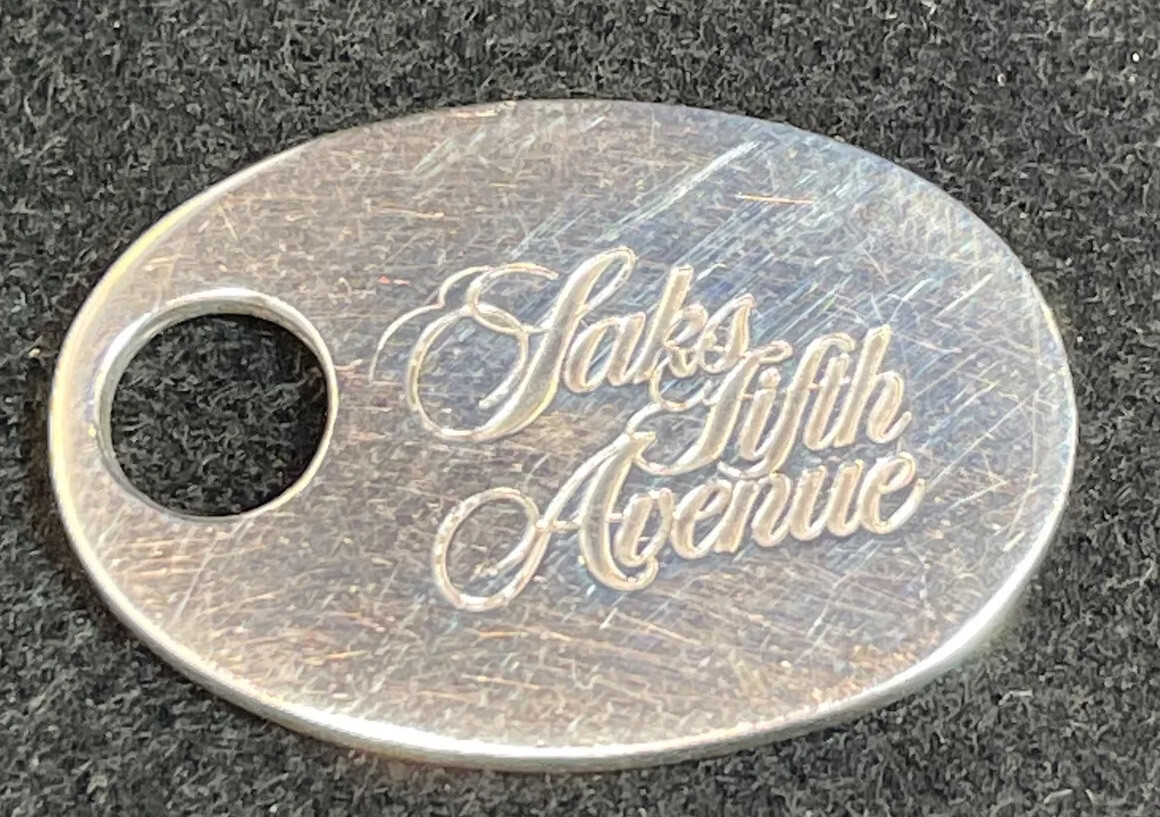 Set Of Six Sax Fifth Avenue Sterling Silver Luggage Tags Charms