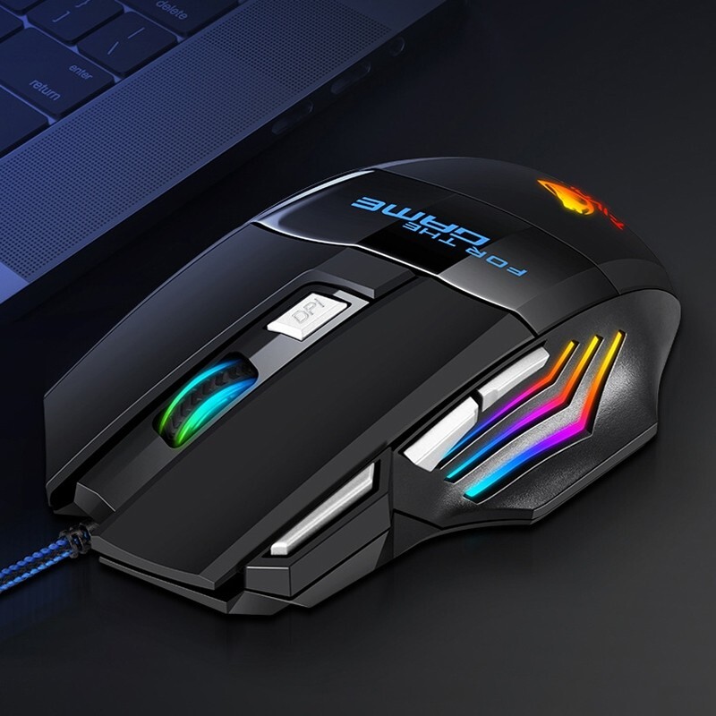 T-WOLF M1 RGB Gaming Mouse with USB Cable and Customizable Lighting