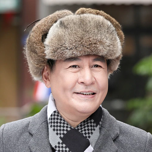 Men's Real Rabbit Fur Hat Russian Ushanka Hat Winter Aviator Trapper Warm Cap - Picture 18 of 26