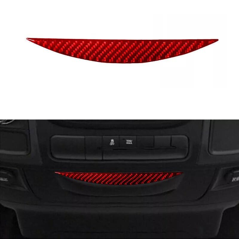 For Dodge RAM 1500 Red Cover Trim Carbon Fiber Car Center Console Storage Upper