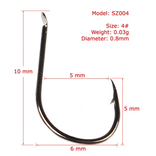 Lot 200pcs Fishing Hooks Black High Carbon Steel Offset Barbed Bait Hooks 2#-15# - Picture 12 of 23