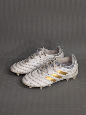 Adidas Unisex Size 13K Kids Copa Art F35467 White/Gold Leather