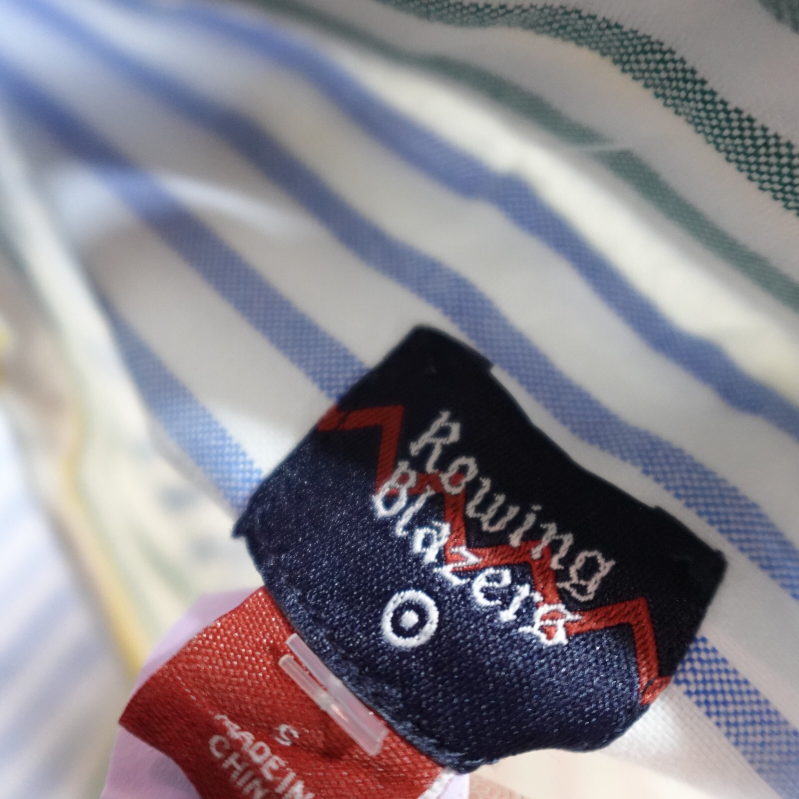 FILA Camicia blazer canottaggio piccola blu bianco tessuto oxford abbottonata