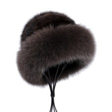 Luxury Women's Winter Genuine Sable Mink Fur Beanie Hat Bucket Cap Fur Hats Luxury Women's Winter Genuine Sable Mink Fur Beanie Hat Bucket Cap Fur Hats - Image 1