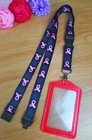 Spirius Original Lanyard Neck Strap with RED Leather ID Card Badge Holder 