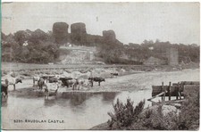 VERY NICE RARE OLD POSTCARD - RHUDDLAN CASTLE - DENBIGHSHIRE 1922 