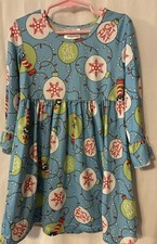 Boutique Dr Seuss Cat In The Hat Christmas Girls Ruffle Sleeve Dress L 5-6