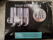 Bathroom Shower Soap / Shampoo / Conditioner Dispenser - 3 Bottle Wall Mount