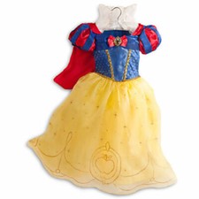 PRINCESS SNOW WHITE GLITTERY COSTUME DRESS GOWN SIZE 5/6 DISNEY STORE NEW