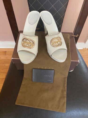 authentic womens leather gucci sandals mystic whi… - image 1