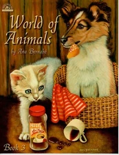 World of Animals Book 3 Ana Bernabe Acrylic Decorative Painting Cat Dog Patterns