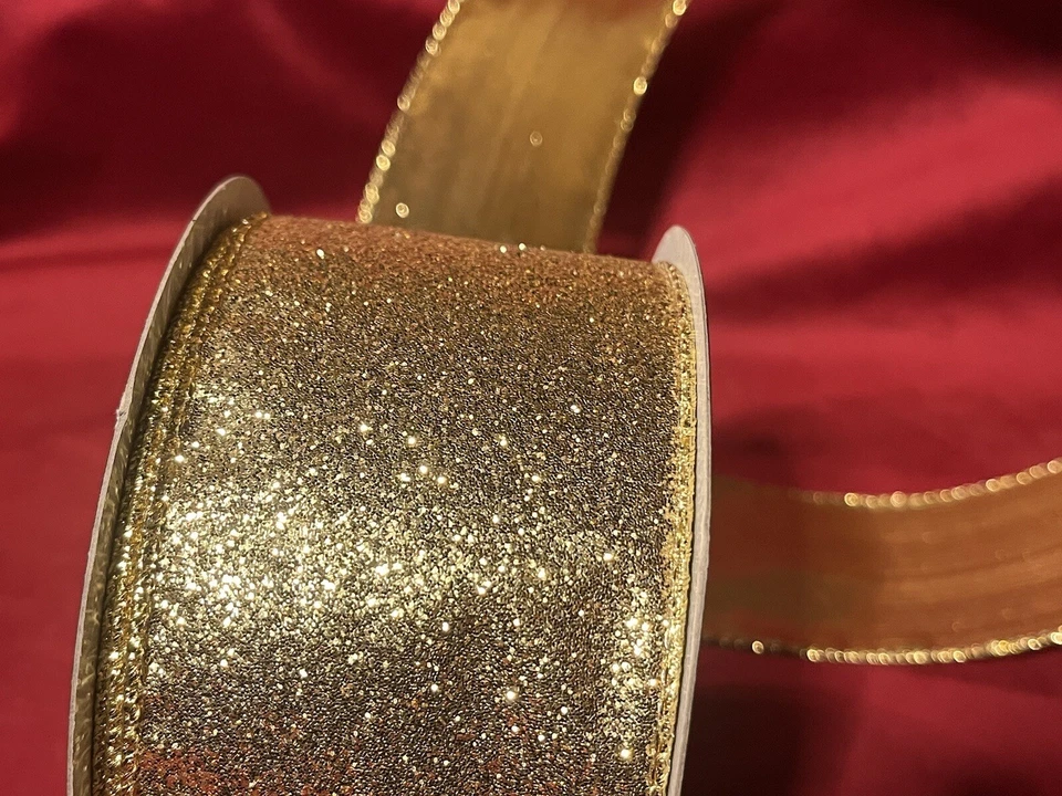 6-bolts=60yards GOLD Sparkle Party Time  RIBBON, 1 Bolt=(4”W x 10Y)FREE SHIPPING - Image 2 of 4