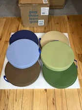 Factory Direct 15" round Floor Cushions with Handles, 2" Thick Deluxe Foam 6 Pcs