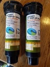 Rotary 4" Pop-Up Spray w Nozzle Safety Guard Yardworks - 14' spray Lot of 2