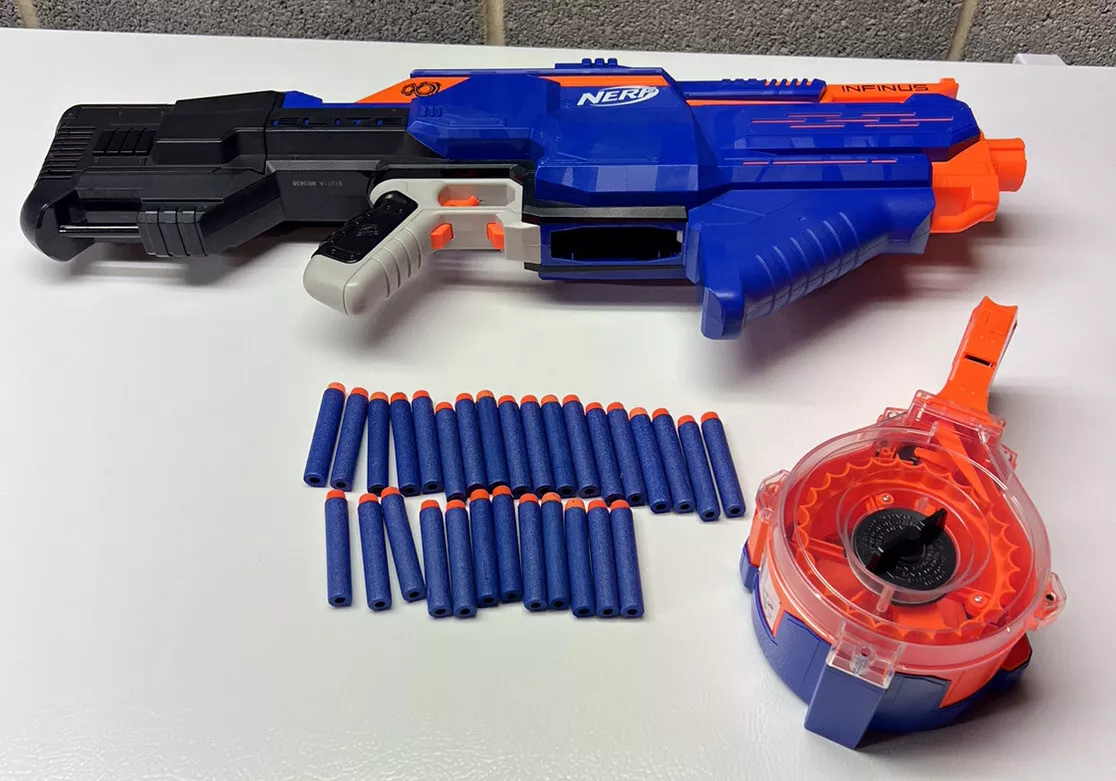 Nerf N-Strike Elite Infinus w/ 30 Round Drum Magazine - Tested Excellent | eBay