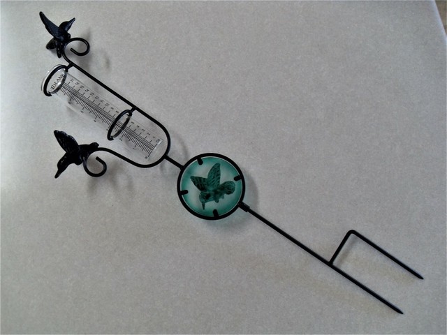 Toland 30 Stained Glass Art Deco Rain Gauge Udometer Stand Holder