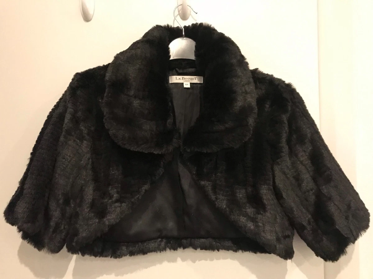 Faux fur shop bolero black