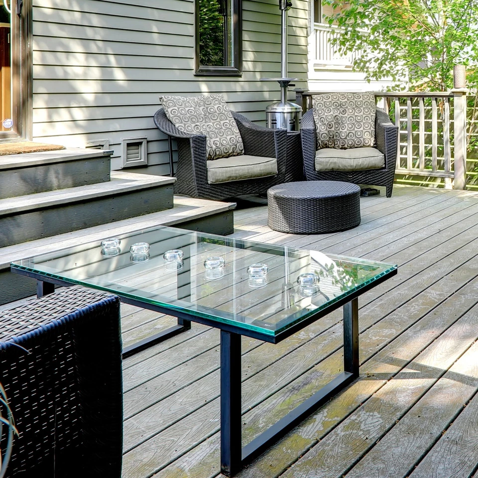 长方形玻璃桌面透明钢化1/2英寸厚带平抛光边 — 第 3/4 张图片