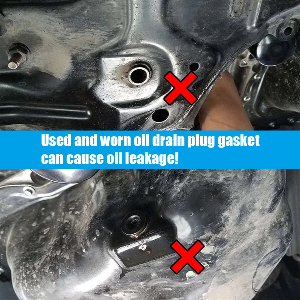 Juego de 100 juntas de arandela de tapón de drenaje de aceite 90430-12031 para Toyota Prius Lexus Scion Foto 3 de 4