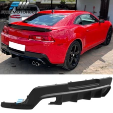 Fit 14-15 Camaro ZL1 Style PP Rear Bumper Diffuser Lip Lower Valance Matte Black