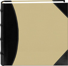 622500 High Capacity Photo Album, 500 Memo Pockets, Black and Beige