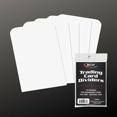 Case / 1000 BCW Tabbed White Baseball Trading Card Dividers  2 11/16 X 3 13/16