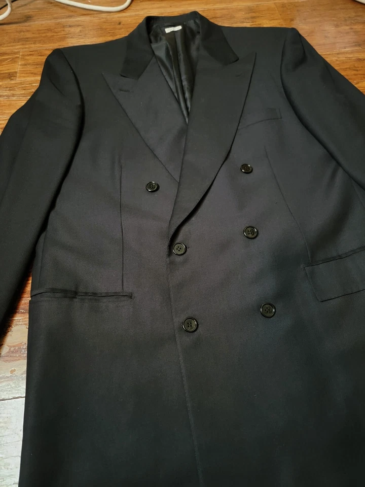 Brioni Sport Coat Mens 42 R Double Breasted Blazer Black Wool - Image 2 of 4