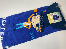 Youth Hooded Beach Towel Blue Pirate 100 Cotton Oeko-Tex 24"X48" New