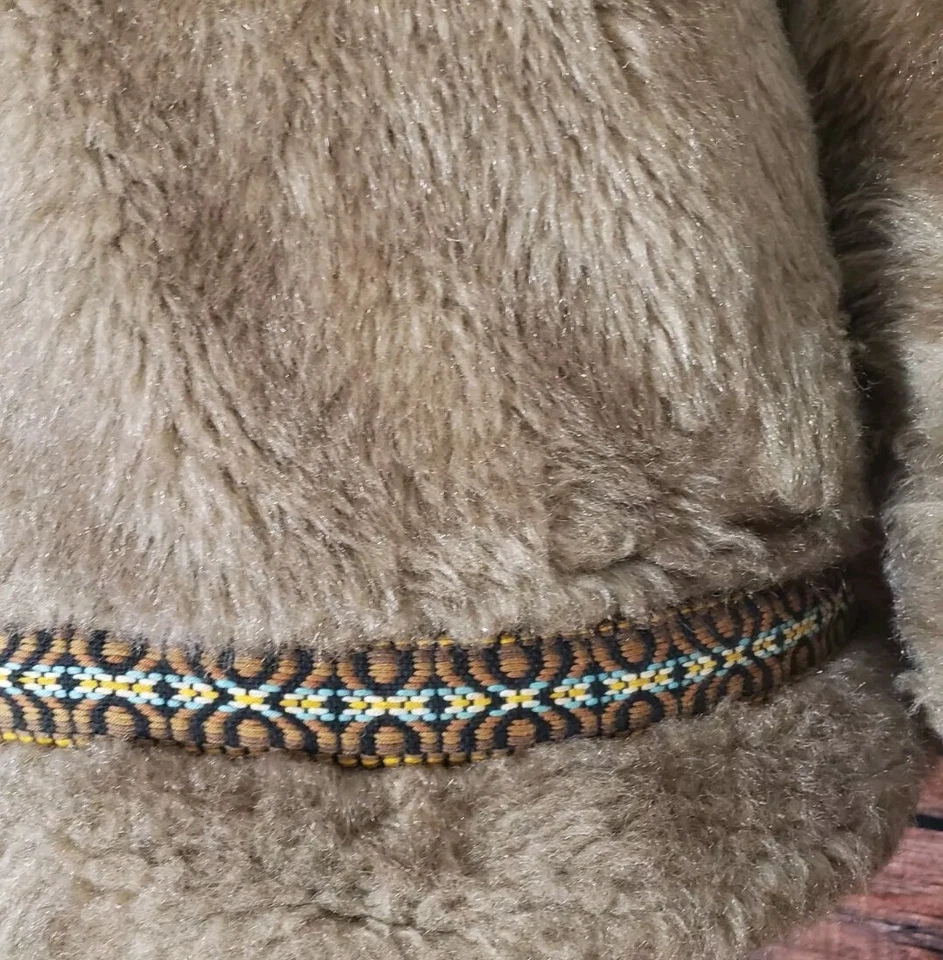 Parka Hansa Branta Talla Grande Imitación Piel Plumón de Ganso Abrigo Borde Stearns Años 70 De Colección Foto 4 de 4