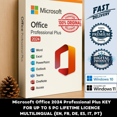 #ad 2024 Professional Pro Plus For 5 PC Windows 10 11 Unlimited Word Excel Power $22.00