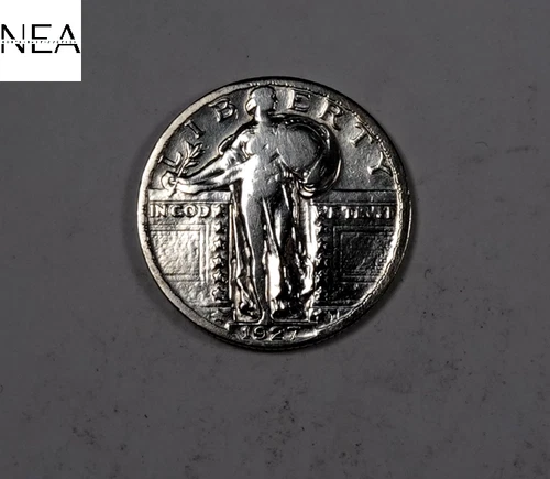 1927 Standing Liberty Quarter ~ Almost Uncirculated AU ~ 90% Silver ~ ZQ723