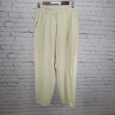 VTG Liz Claiborne Beige Pleated High Rise Dress Pants USA Made Size 10P 27x27 