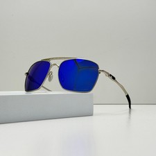 Oakley Deviation Sunglasses Silver Frame Sapphire Lens OO4061 New