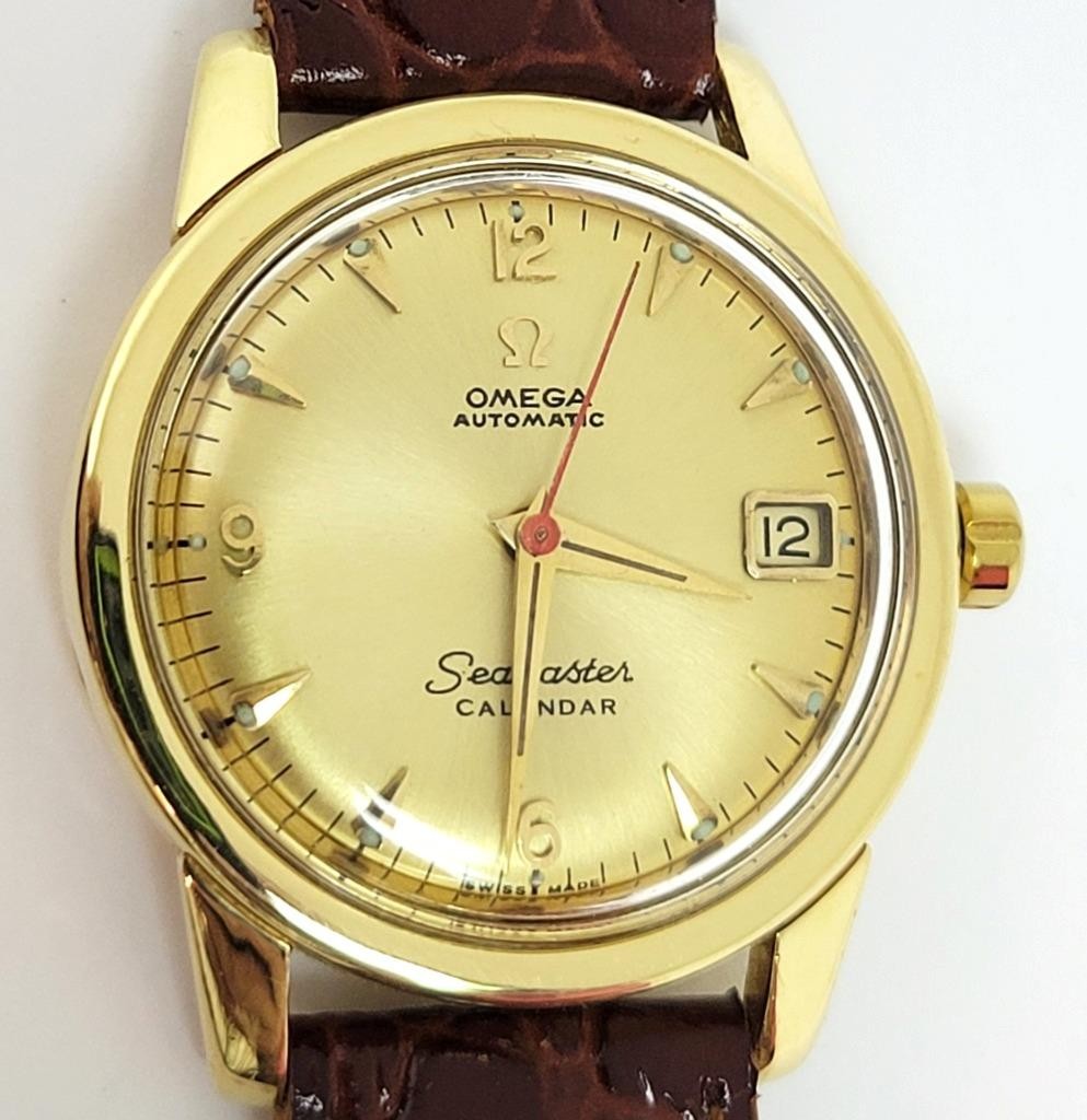 Vintage 18k OMEGA SEAMASTER CALENDAR Automatic Watch Cal 503* 2849 SC EXLNT RARE image 9