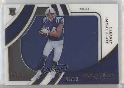2022 Panini Immaculate Clearly Rookie Jerseys 49/99 Alec Pierce #IRJ-API RC 0jr6