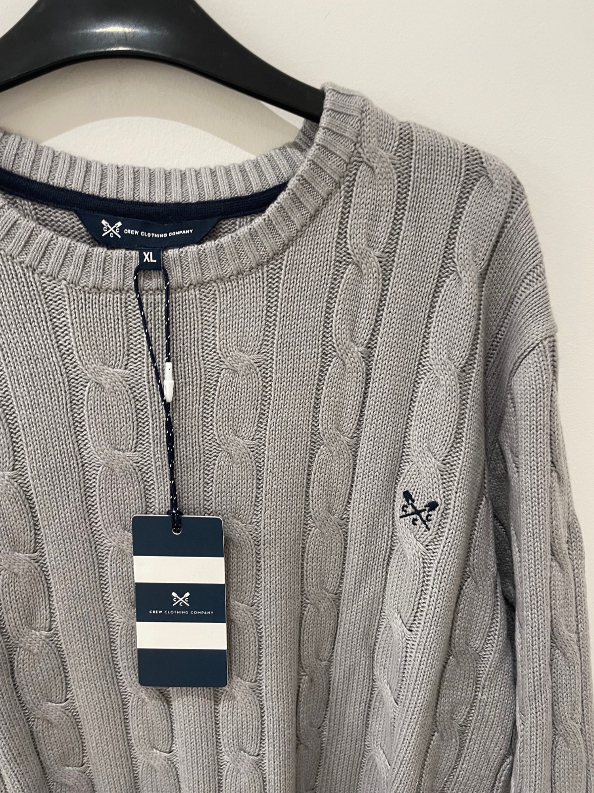 Crew Clothing Regatta Cable Crew Neck Jumper Size S M XL Grey Knit RRP £59 image 2