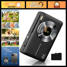1080P Digital Camera with 32GB Card, 16X Zoom, Anti-Shake, Portable for Kids - P