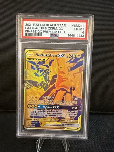 2021 Pokémon TCG PSA 6 Pikachu & Zekrom GX #SM248 Black Star Promo Tag Team S&M