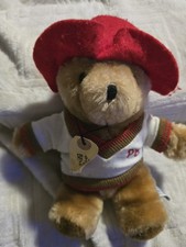 1981 Paddington Bear Eden Toys Tennis Player with tag Missing Tennis Racquet