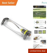 Metal Oscillating Sprinkler Water Lawn Cover 3600 Sq Ft Brass Nozzles