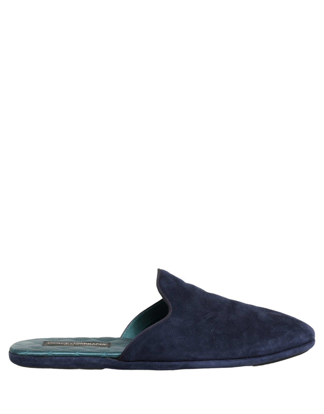 Dolce & Gabbana Blue Suede Slides Flat Slipper Men's Shoes